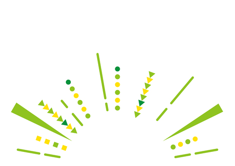 緑色の可愛い図形のサンバースト 集中線,効果線,ライン,円,三角形,ポップ,背景,透過のイラスト素材