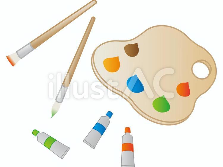 絵の具 ぬる,かく,えのぐのイラスト素材
