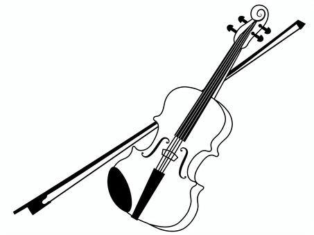 バイオリン白黒 バイオリン,ビオラ,楽器,モノクロ,線画,単色,オーケストラ,クラシック,音楽,弓のイラスト素材