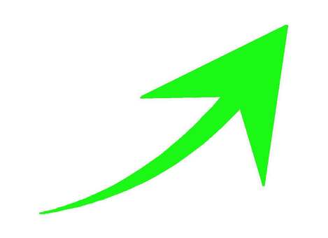 上昇矢印アイコン 矢印,上昇,上,ポップ,イメージ,シンプル,アイコン,方向,値上がり,ゆるやかのイラスト素材