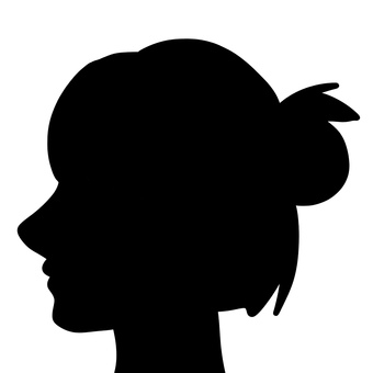横顔シルエット 横顔シルエット 横顔,女性,2way,ショート,兼用,ハーフアップ,20代,10代,まとめ髪,スタイリッシュのイラスト素材