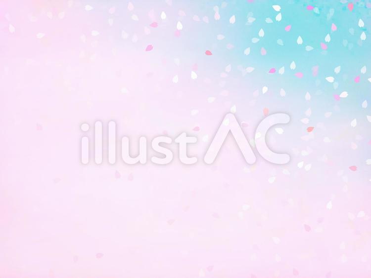 桜風景イラストの背景 桜,花びら,空のイラスト素材