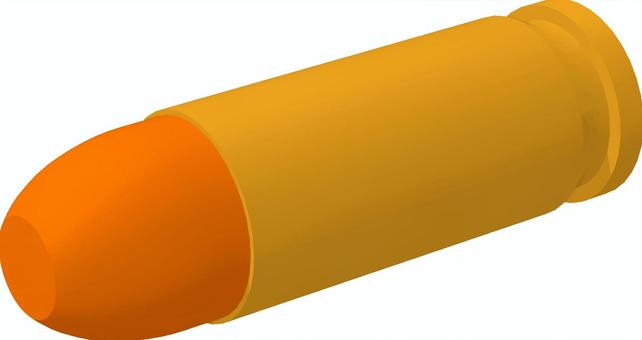 45ACP弾 ミリタリー,弾,銃弾,弾丸,45acp,薬莢,兵器,橙色,蛍光色,3dcgのイラスト素材