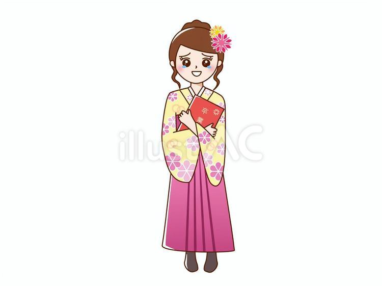 卒業式　袴　６ 卒業式,袴,卒業のイラスト素材