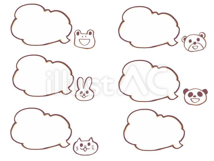 吹き出し（動物付き）３ 吹き出し,ふきだし,フキダシのイラスト素材