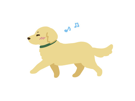 犬のしつけ シンプル版（おいで） 犬,しつけ,シンプル,命令,来い,歩く,音符,嬉しい,楽しい,かわいいのイラスト素材