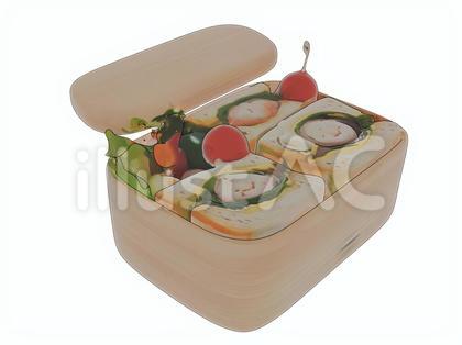 ヘルシー彩り豊かサンドイッチ小さなお弁当