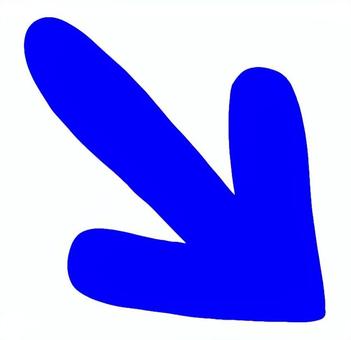 矢印斜め下青 矢印斜め下青 斜め,矢印,下,右,案内,ここ,こちら,あちら,あっち,こっちのイラスト素材