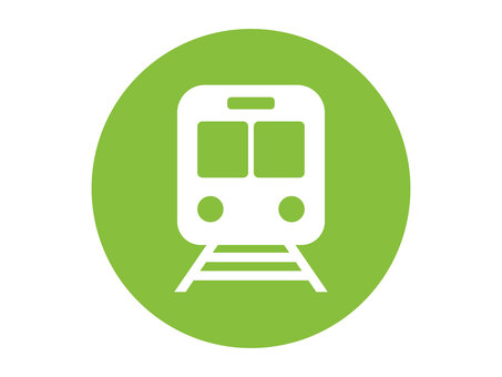 丸入り電車のピクトグラム（黄緑） 電車,アイコン,駅,鉄道,線路,乗り物,公共交通機関,私鉄,地下鉄,施設のイラスト素材