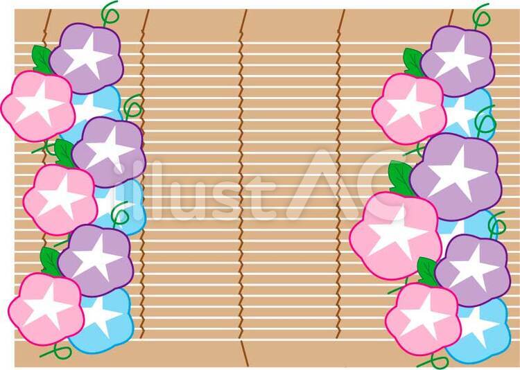 すだれと朝顔イラスト No 無料イラストなら イラストac