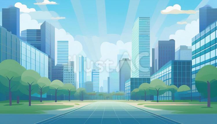 オフィス街の背景 オフィス街,背景,ビル街のイラスト素材