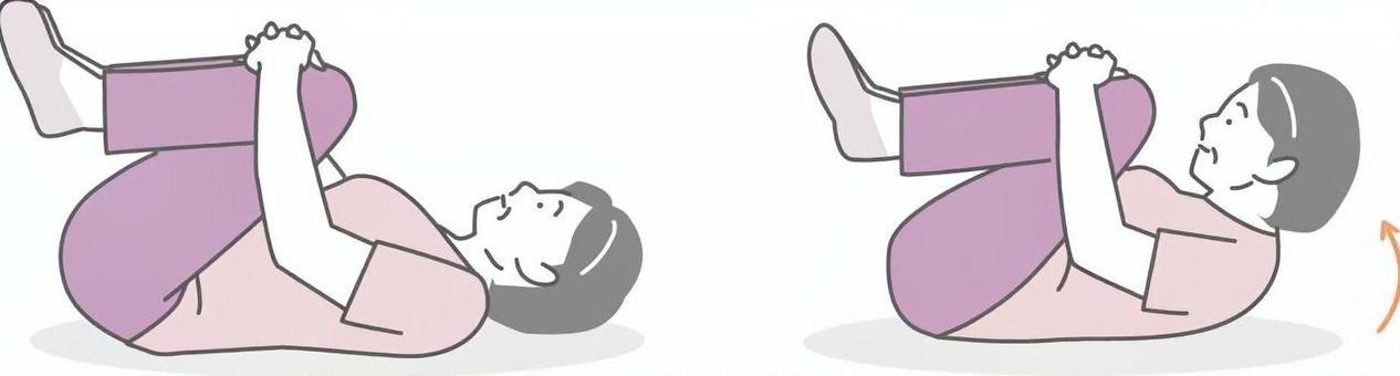 腰痛改善ストレッチ  体操,腰痛改善,ストレッチ,運動,リハビリ,シニア,健康管理のイラスト素材