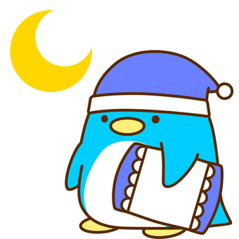 Illustration, penguin, illustration, going to bed, 