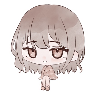 毛布にくるまる女の子 ミニキャラ,女の子,毛布,水彩,水彩風,デフォルメ,かわいい,ほっこり,冬,リラックスのイラスト素材