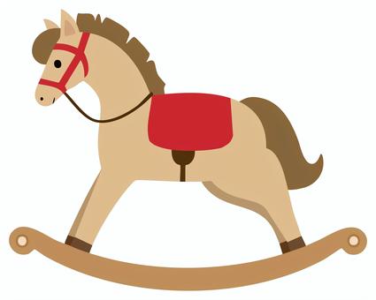 木馬03 木馬,馬,うま,午年,午,年賀状素材,正月,お正月,おしゃれ,かわいいのイラスト素材