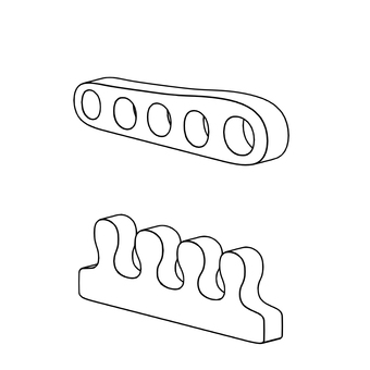 足指パッドの線画 足指パッド,セパレーター,サポーター,広げる,線画,モノクロ,立体のイラスト素材