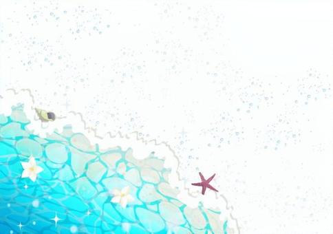 海の波打ち際の背景イラスト素材 波,海岸,夏,波打ち際,砂浜,背景,素材,波紋,海,きれいのイラスト素材