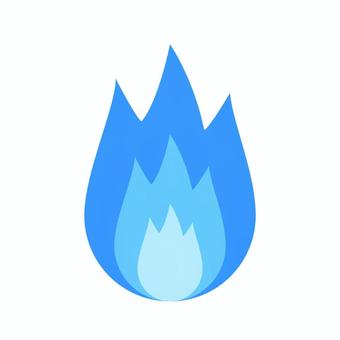 炎のマーク（青） 炎,火,青,シンプル,炎上,火災,燃える,アイコン,マーク,単品のイラスト素材