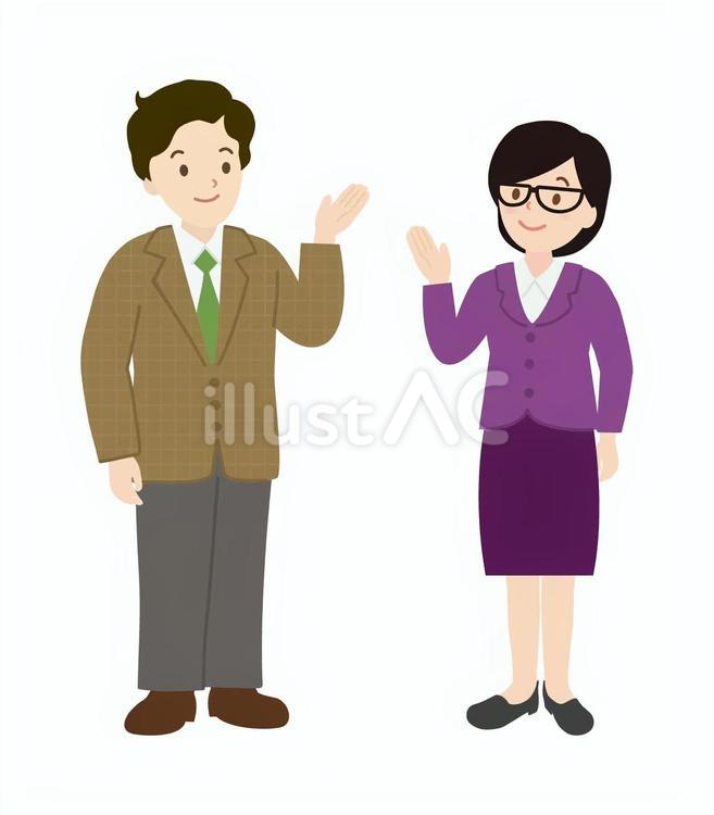 会社員_案内3 男性,女性,事務のイラスト素材