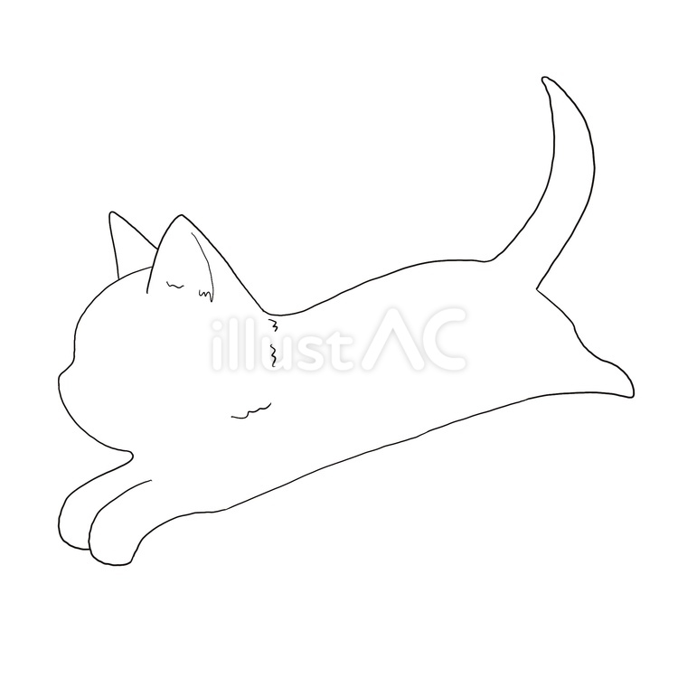 跳ねる猫　線画　アイコン 跳ねる,猫,線画のイラスト素材