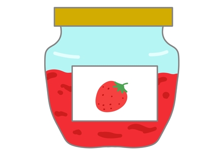 Illustration, jam, red, strawberry, 