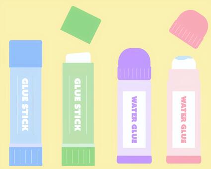 のりセット（線なし） のり,セット,水のり,スティックのり,文房具,接着,添付,貼り付け,イラスト,素材のイラスト素材