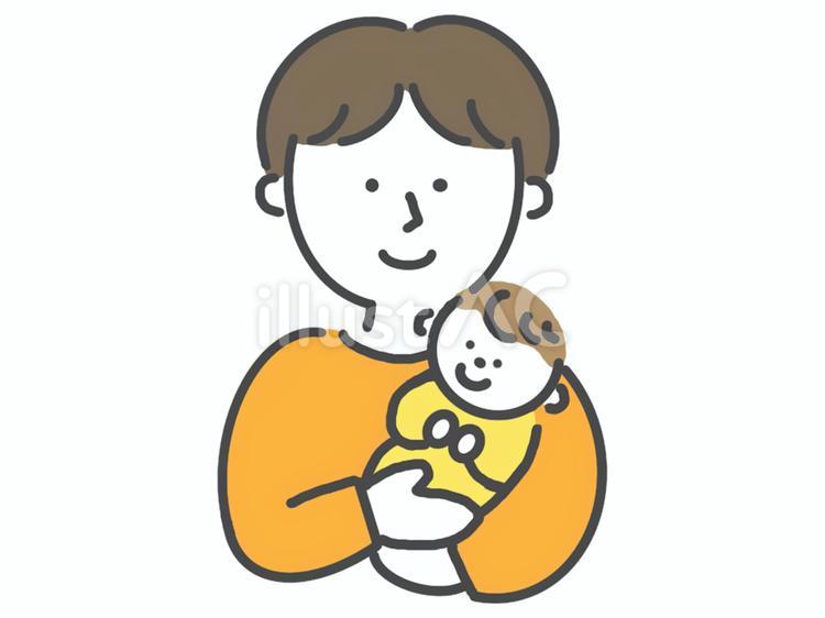 赤ちゃんを抱っこするお父さん 人物,赤ちゃん,親子のイラスト素材