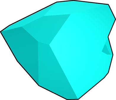 アマゾナイト 鉱物,宝石,アマゾナイト,岩石,水色,蛍光色,3dcg,立体,デフォルメ,背景透過のイラスト素材