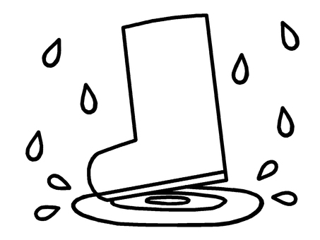 雨の日 雨の日,長靴,水たまり,ゴム,防水,イラストのイラスト素材