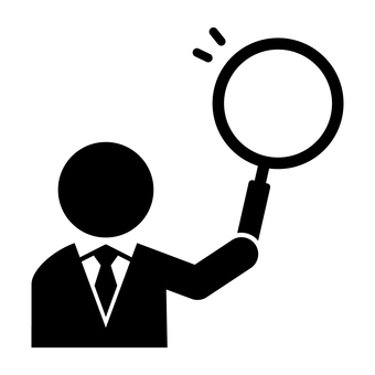 ルーペを持つネクタイの人 ルーペ,人物,スーツ,アイコン,ネクタイ,ビジネス,発見,観察,見る,拡大のイラスト素材