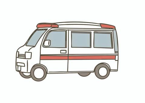 かわいい手描き風の救急車 救急車,救急,緊急,車,乗り物,病院,医療,搬送,119番,消防のイラスト素材