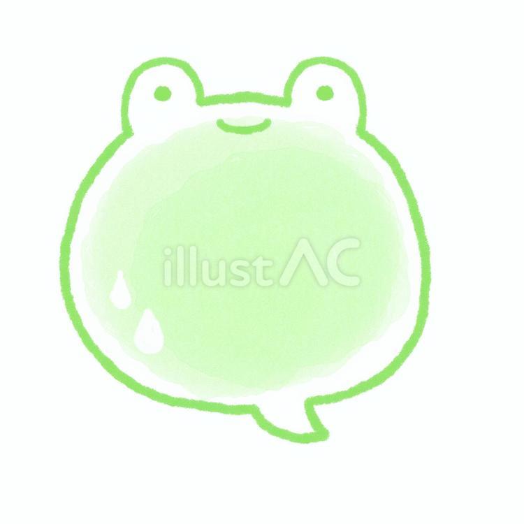 動物さんの吹き出し-カエルver 吹き出し,黄緑,カエルのイラスト素材