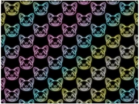 猫の壁紙　ネオン