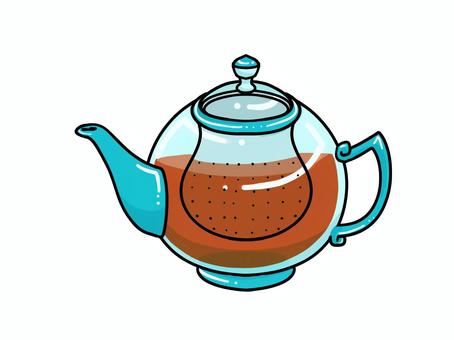 ティーポット4 ティーポット,抽出,容器,ガラス,注ぎ口,取っ手,ティータイムのイラスト素材