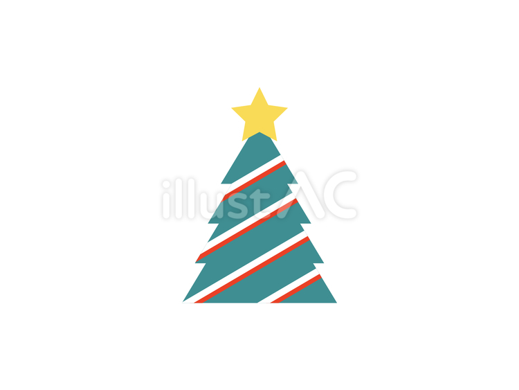ギザギザ三角クリスマスツリーアイコン：C クリスマスツリー,12月,木のイラスト素材