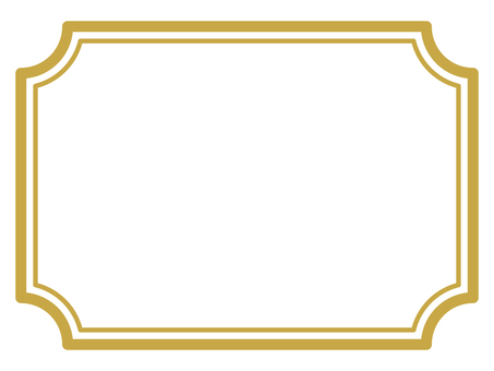 シンプルな四角形のフレーム25（金） フレーム,枠,ゴールド,金色,シンプル,四角形,長方形,額,アイコン,マークのイラスト素材