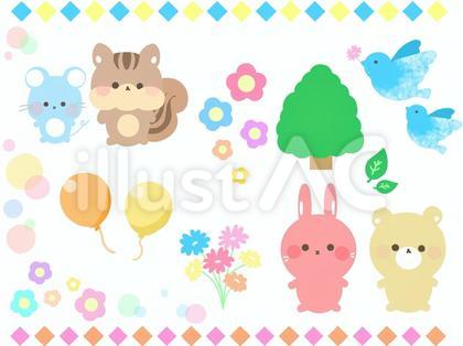可愛いどうぶつ⭐︎イラストセット