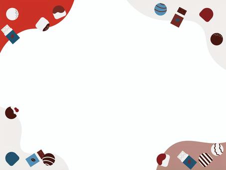 チョコレートの流体フレーム チョコレート,チョコ,トリュフ,板チョコ,お菓子,スイーツ,おやつ,食べ物,飲食,バレンタインのイラスト素材