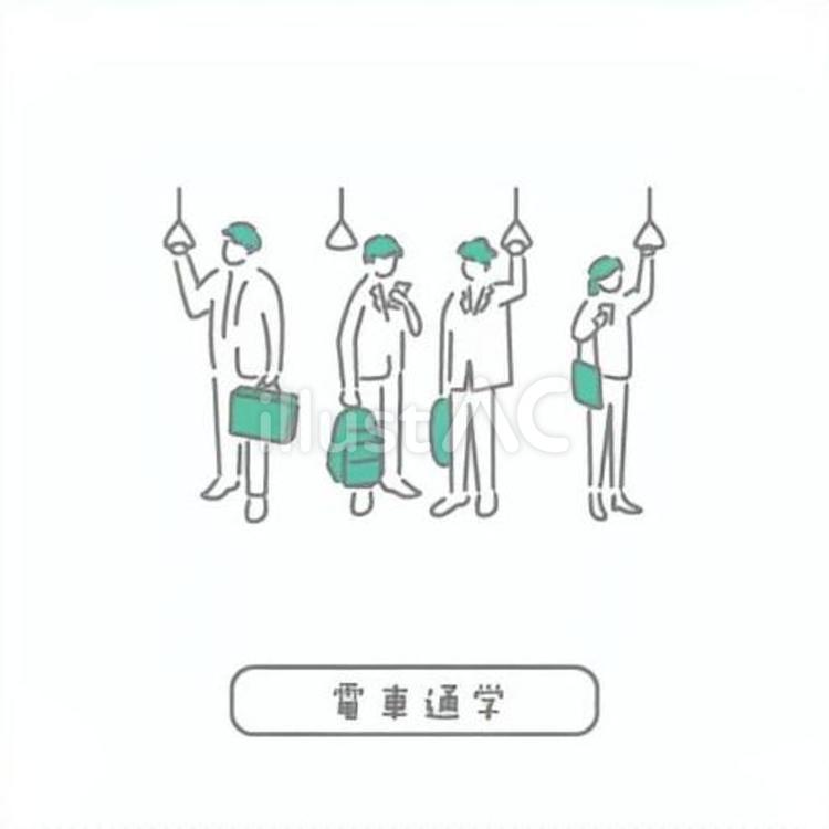 通学　先生のためのイラスト 通学,電車通学,人物のイラスト素材
