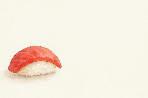 にぎり寿司のイラスト 寿司,にぎり寿司,まぐろ,赤身,魚,海鮮,和食,日本食,料理,食べ物のイラスト素材