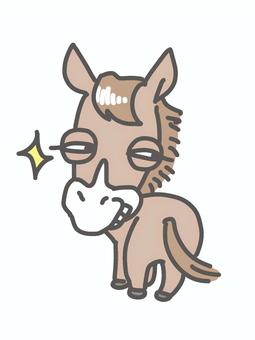 なにかをたくらむ馬 馬,午年,年賀状,面白い,干支,振り向く馬のイラスト素材
