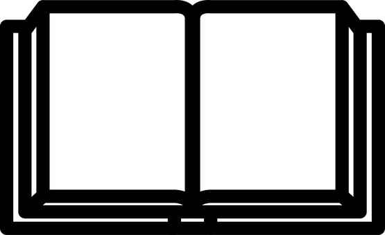 本見開き01_1c 教科書,ノート,教本,本,アイコン,イラスト,モノクロ,見開きのイラスト素材