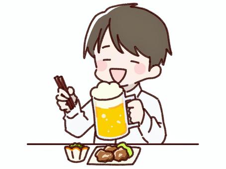 お酒を飲むサラリーマン お酒を飲むサラリーマン ワイシャツ,男性,ビジネスマン,会社員,サラリーマン,働く人,働いている人,公務員,社会人,残業のイラスト素材