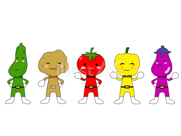 野菜戦隊（その３） 野菜,トマト,きゅうりのイラスト素材