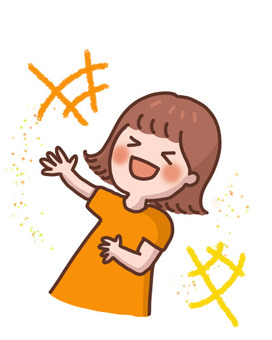 お腹を抱えて笑い転げる、明るい女の子 爆笑,女の子,明るい,楽しい,ハッピーのイラスト素材