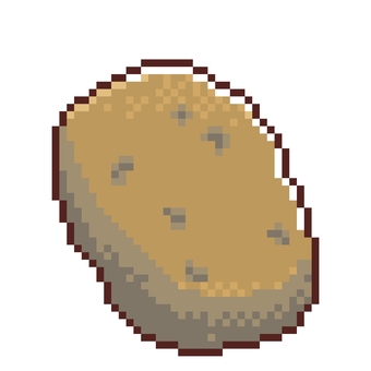 ドット絵のじゃがいも じゃがいも,ポテト,ドット絵,野菜,食べ物,植物,ピクセルアート,かわいい,ゲーム,アイテムのイラスト素材
