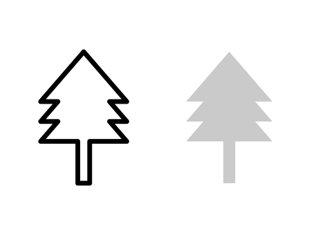 針葉樹アイコン 線のみ＋着色ver 針葉樹,木,冬,アイコン,シルエット,シンプル,ストロークアイコン,ツリーのイラスト素材