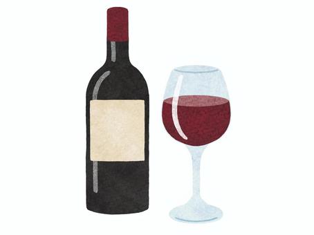 赤ワイン 飲み物,ワイン,酒,アルコール,ワイングラス,ワインボトル,瓶,ディナー,パーティー,ワンポイントのイラスト素材