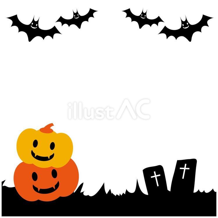 ハロウィン　スクエア　フレーム　南瓜 ハロウィン,スクエア,フレームのイラスト素材