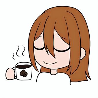 コーヒーを飲む女性